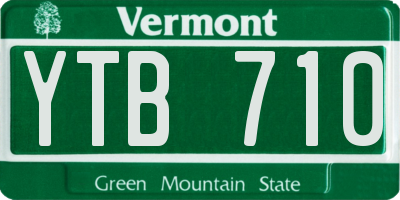 VT license plate YTB710