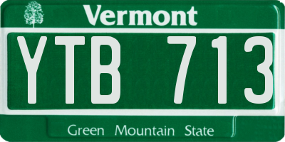 VT license plate YTB713