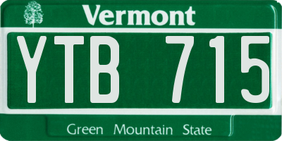 VT license plate YTB715