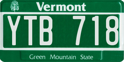 VT license plate YTB718