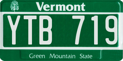 VT license plate YTB719