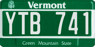 VT license plate YTB741