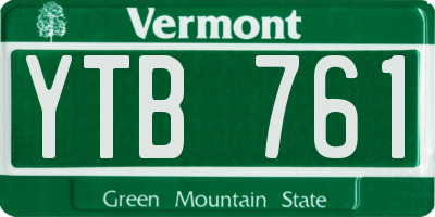 VT license plate YTB761