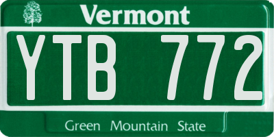 VT license plate YTB772