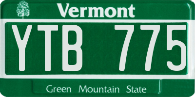 VT license plate YTB775