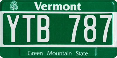 VT license plate YTB787
