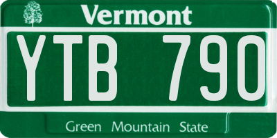 VT license plate YTB790