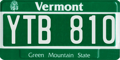 VT license plate YTB810