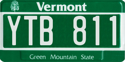 VT license plate YTB811