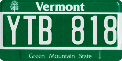 VT license plate YTB818