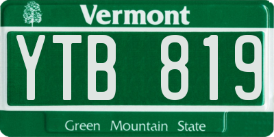 VT license plate YTB819