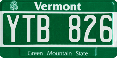 VT license plate YTB826