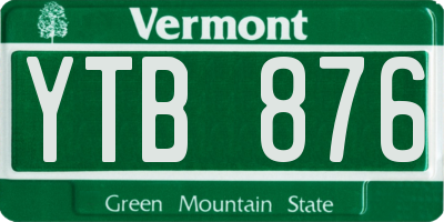 VT license plate YTB876