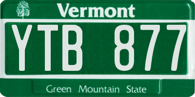 VT license plate YTB877