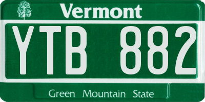 VT license plate YTB882