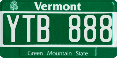 VT license plate YTB888