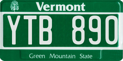 VT license plate YTB890