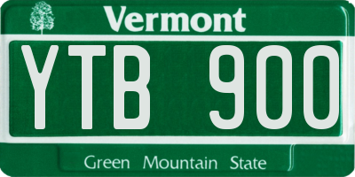 VT license plate YTB900