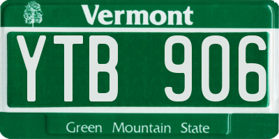 VT license plate YTB906