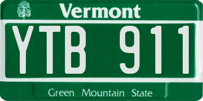 VT license plate YTB911