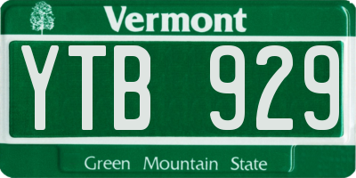 VT license plate YTB929