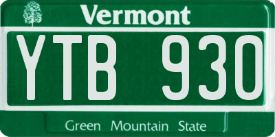 VT license plate YTB930