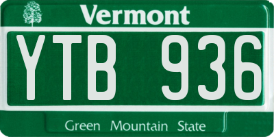 VT license plate YTB936