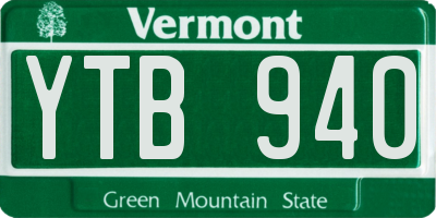 VT license plate YTB940