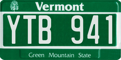 VT license plate YTB941