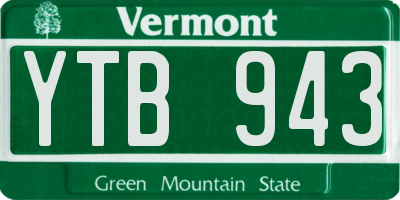VT license plate YTB943