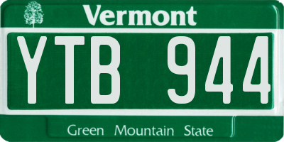 VT license plate YTB944