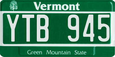 VT license plate YTB945