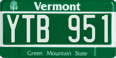 VT license plate YTB951