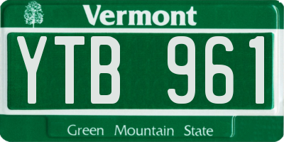 VT license plate YTB961
