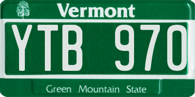 VT license plate YTB970