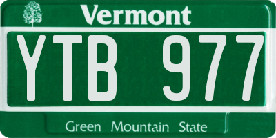 VT license plate YTB977