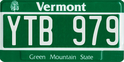 VT license plate YTB979