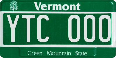 VT license plate YTC000