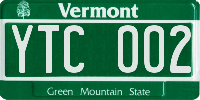 VT license plate YTC002