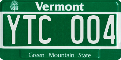 VT license plate YTC004