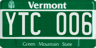VT license plate YTC006