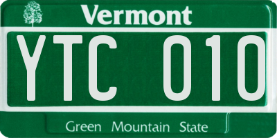 VT license plate YTC010