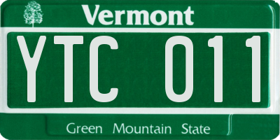VT license plate YTC011