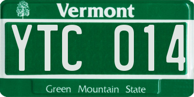 VT license plate YTC014