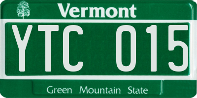 VT license plate YTC015