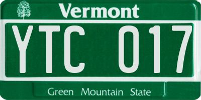 VT license plate YTC017