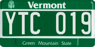 VT license plate YTC019