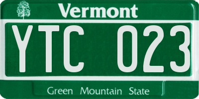 VT license plate YTC023