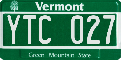 VT license plate YTC027