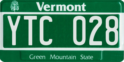 VT license plate YTC028